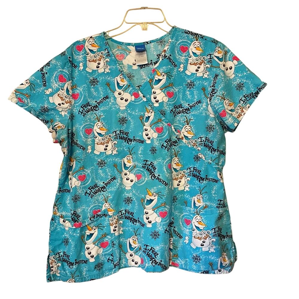 Disney Medical/Nurses Blue Scrub Frozen Olaf XL